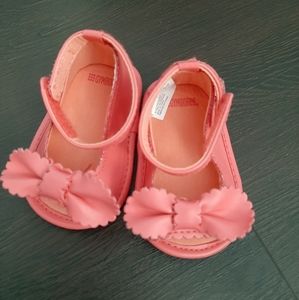 🎀 Infant SIZE 1 Bowed Peep Toe Sandals 🎀